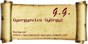 Gyorgyovics Györgyi névjegykártya